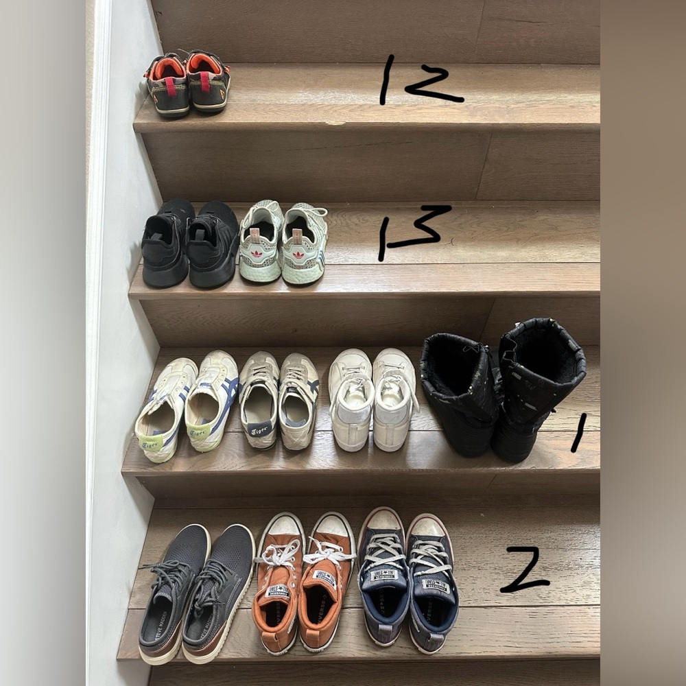 Boy shoes size from little boy 12 to 2.